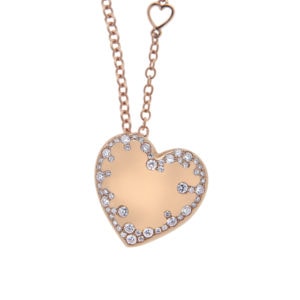 CRS7911B Collana cuore in oro rosa e brillanti